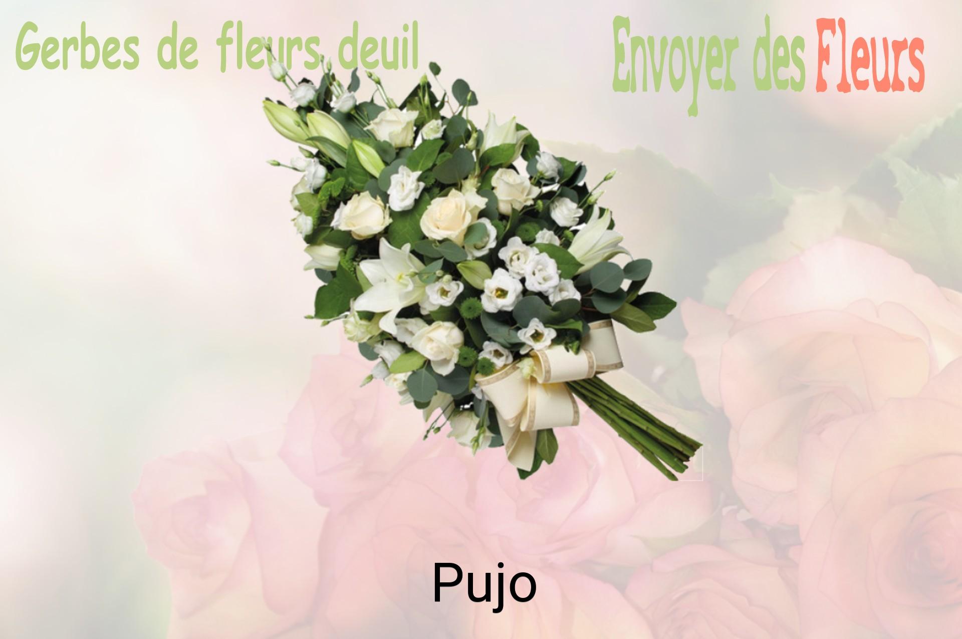 Gerbe de fleurs de deuil livrée à Pujo